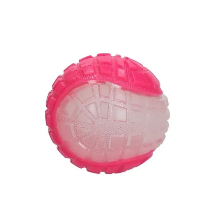 Balle phosphorescente Dog Comets Moon - Jouet chien rose 7,5 cm