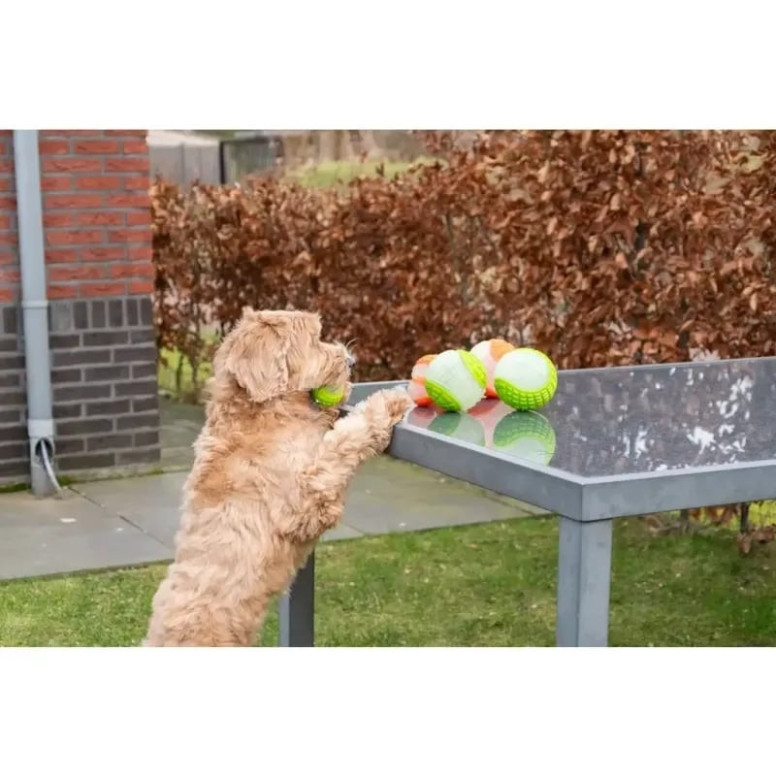 Balle phosphorescente Dog Comets Moon - Jouet chien rose 7,5 cm
