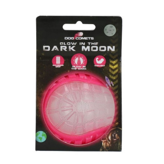 Jouet phosphorescent chien Dog Comets - Rose, 5cm, idéal nuit et eau