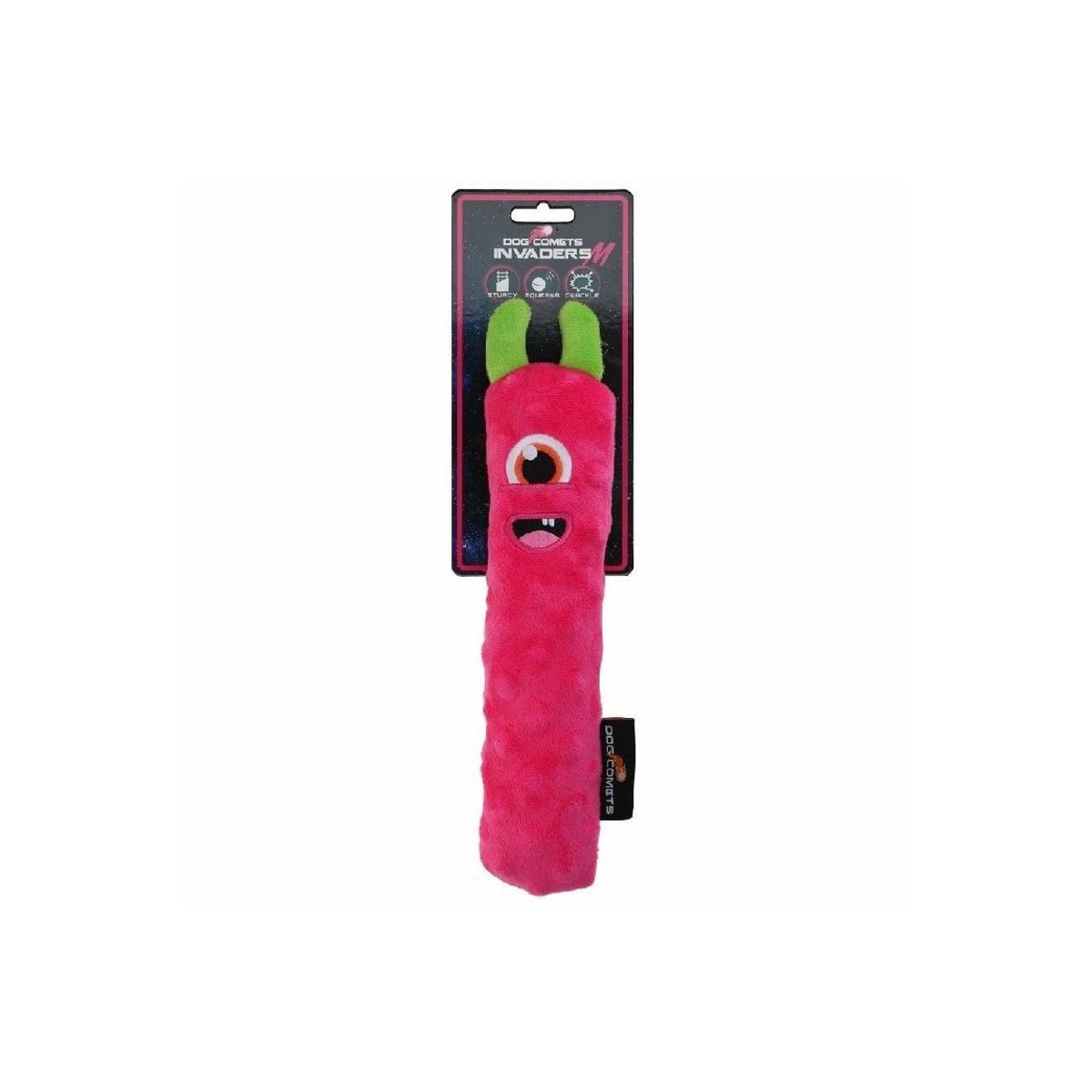 Jouet chien Dog Comets Invaders Rose - Peluche craquante et couineuse