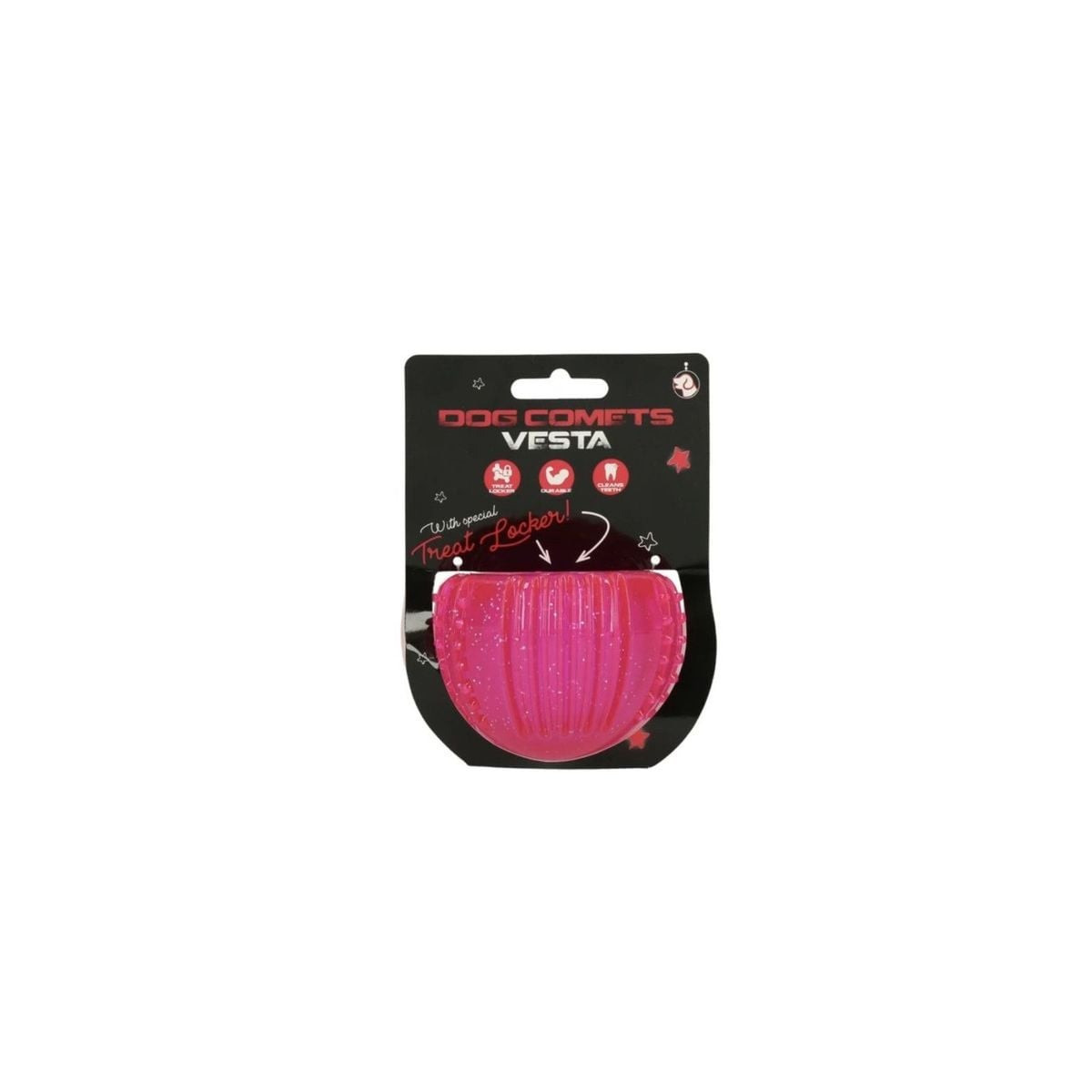 Jouet distributeur friandises chien Dog Comets - TPR rose 7cm