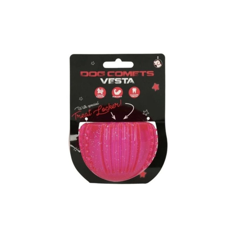 Jouet distributeur friandises chien Dog Comets - TPR rose 7cm