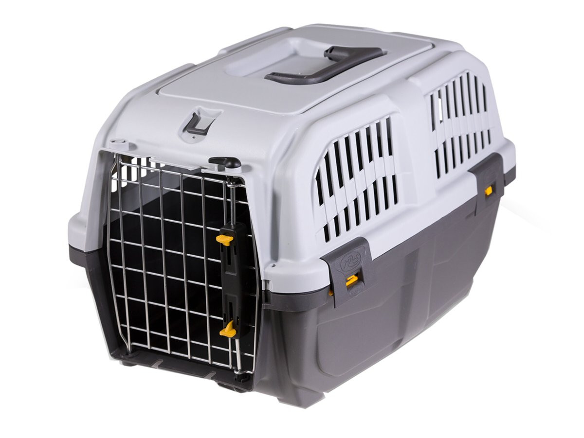 MPS Skudo 1 IATA pet carrier side view showing ventilation holes and carrying handle.