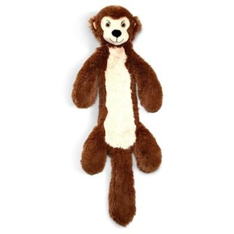 Peluche singe VADIGRAN Furry Fun 60 cm pour chien, brun avec visage et ventre blancs, tissu moelleux