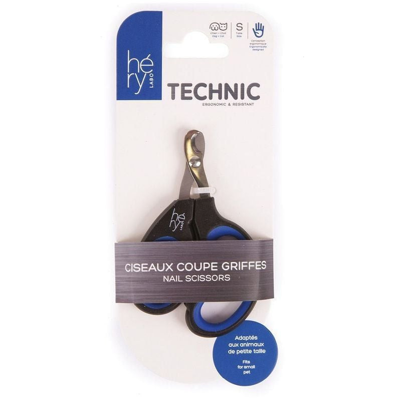Ciseaux coupe-griffes ergonomiques HERY 1083756 en acier inoxydable pour chat, avec manche antidérap