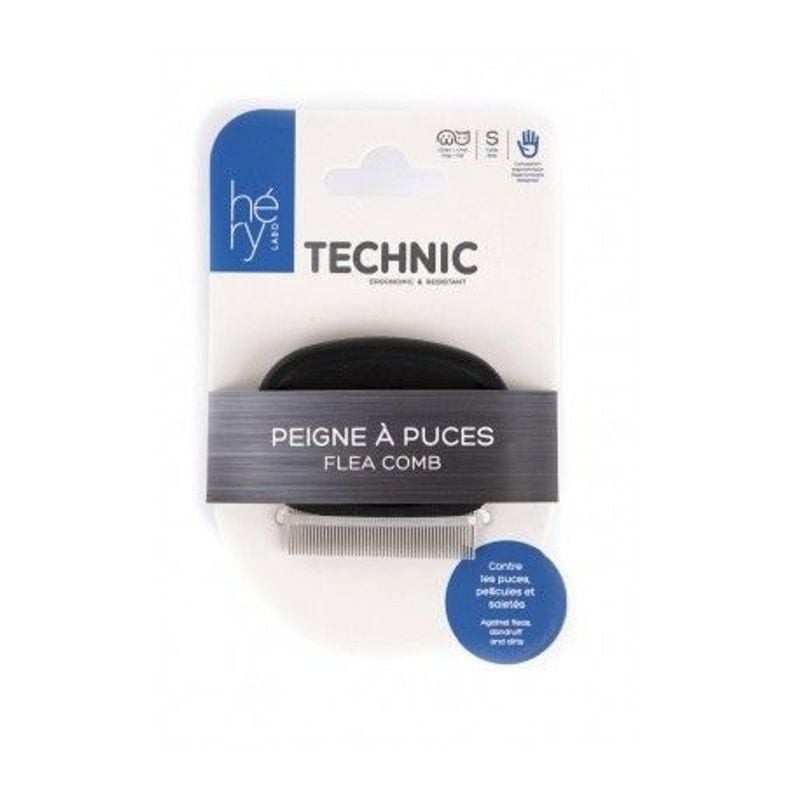 Peigne anti-puces HERY S pour chats et chiens avec dents en acier inoxydable et manche ergonomique