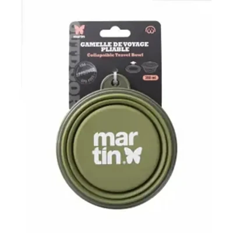 Gamelle pliable kaki Arka Martin Sellier déployée vue de dessus, mettant en avant structure silicone