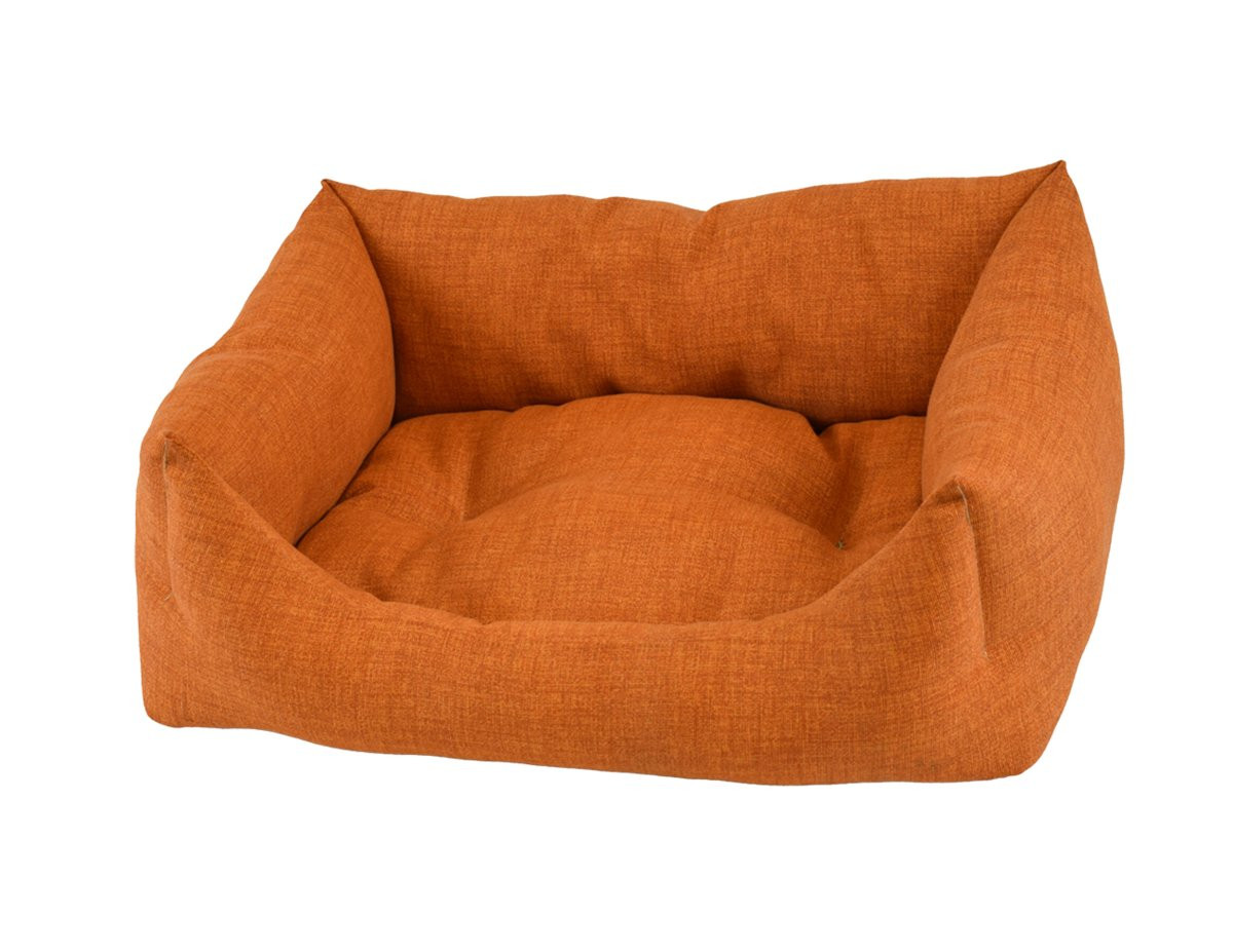 VADIGRAN Adelle square dog bed in ocre color, made of durable polyester, dimensions 30x45x15 cm.