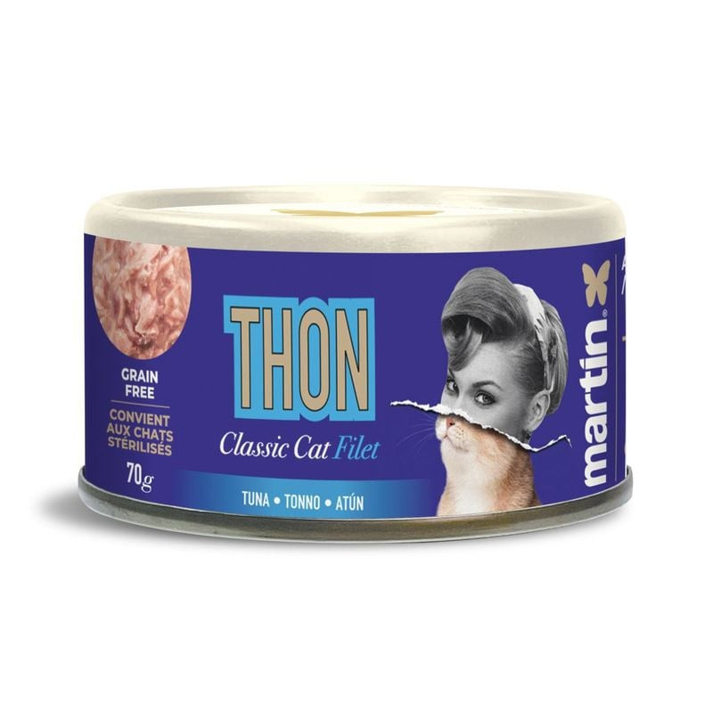 Martin Sellier Classic pâtée chat filet de thon 70g sans céréales pour chats adultes et stérilisés, 