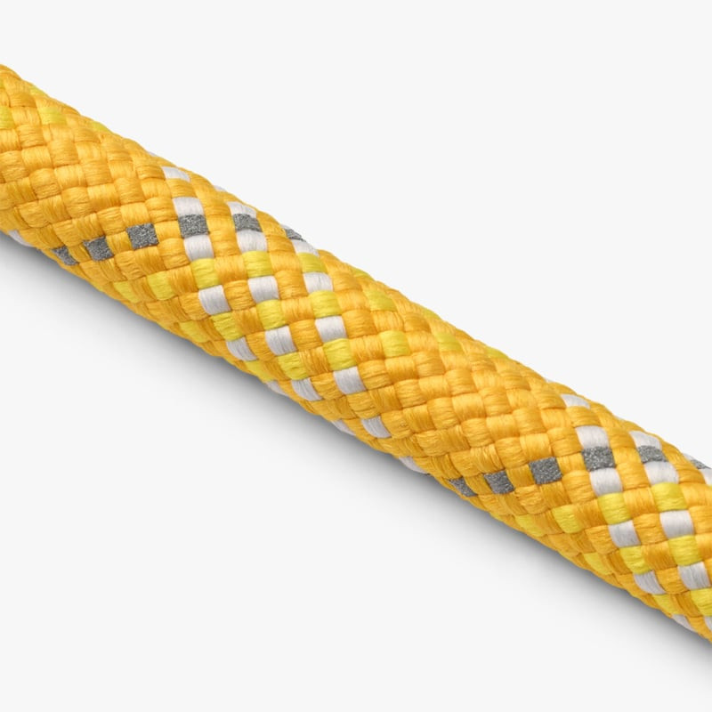 Gros plan sur la poignée en néoprène rembourrée de la laisse Urban Rope Wild Lemon L DOG COPENHAGEN 