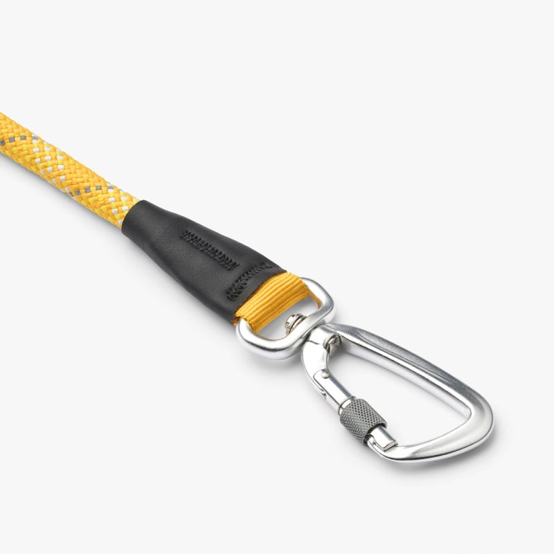 Bandes réfléchissantes 3M et texture de corde sur la laisse DOG COPENHAGEN Urban Rope Wild Lemon L.