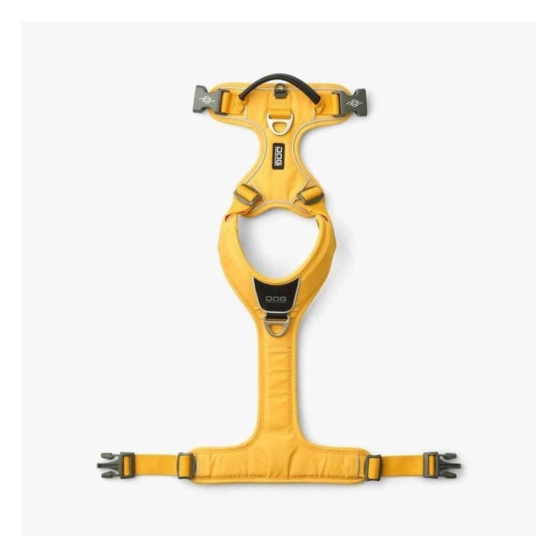 Gros plan sur le rembourrage du harnais DOG Copenhagen Comfort Walk Pro Wild Lemon XS et le détail d
