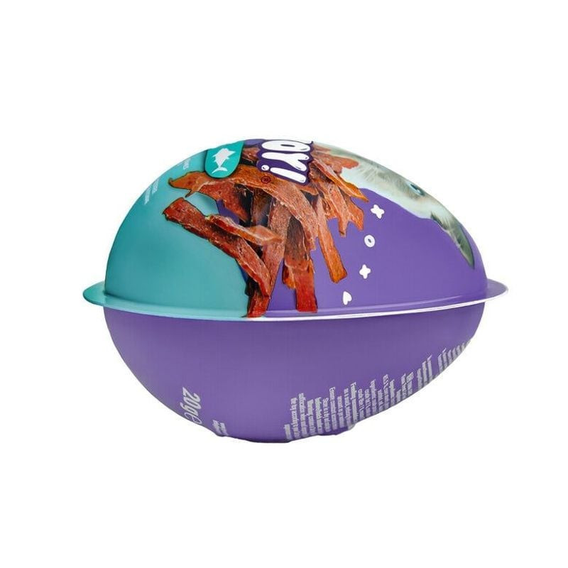 Close-up of Joy & Toy Tuna Surprise Egg's tuna treat, soft texture, high protein cat snack