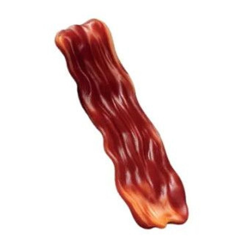 Vue de face du sachet de 50 g de friandise pour chien BUBIMEX 1116666 tranche de bacon goût barbecue