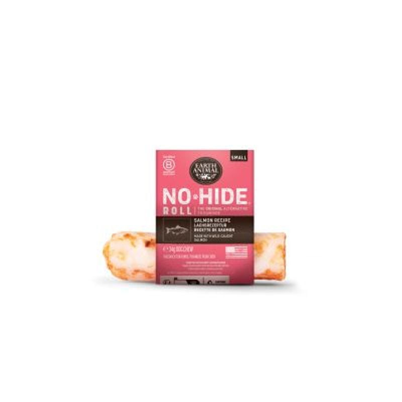 Friandises Earth Animal No Hide au saumon pour petits chiens, une alternative naturelle aux os en pe