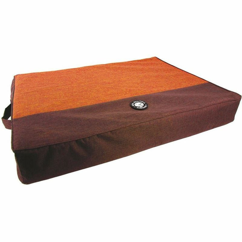 Coussin orthopédique Martin Sellier Master Real Dreamer marron en tissu texturé marron et orange, vu