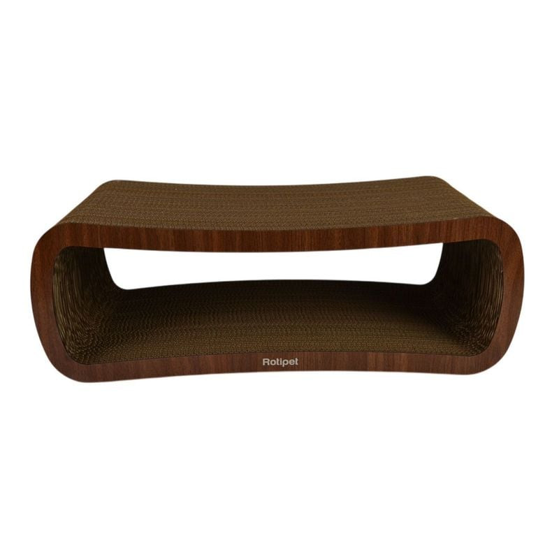 Griffoir Vadigran marron MDF et carton recyclé, design ergonomique courbé avec intérieur creux pour 