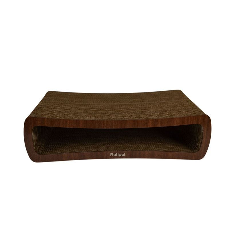 Rotipet Le Grattoir salon Marron taille moyenne, avec surface de griffage courbe en carton brun, cad