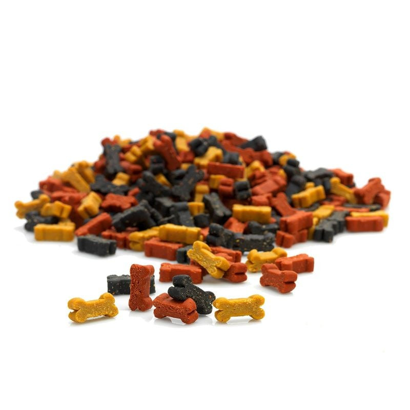 Vue détaillée des friandises Vadigran Candy Mini Bones Mix mettant en valeur leur texture molle et l