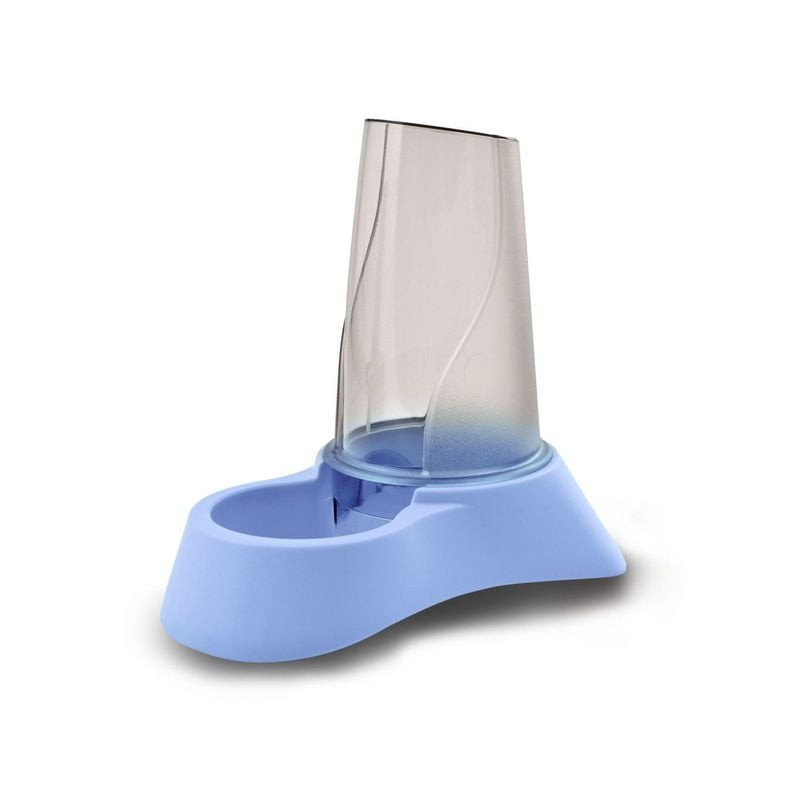 Distributeur 2-en-1 Martin Sellier bleu pour chiens et chats, réservoir translucide et large base an