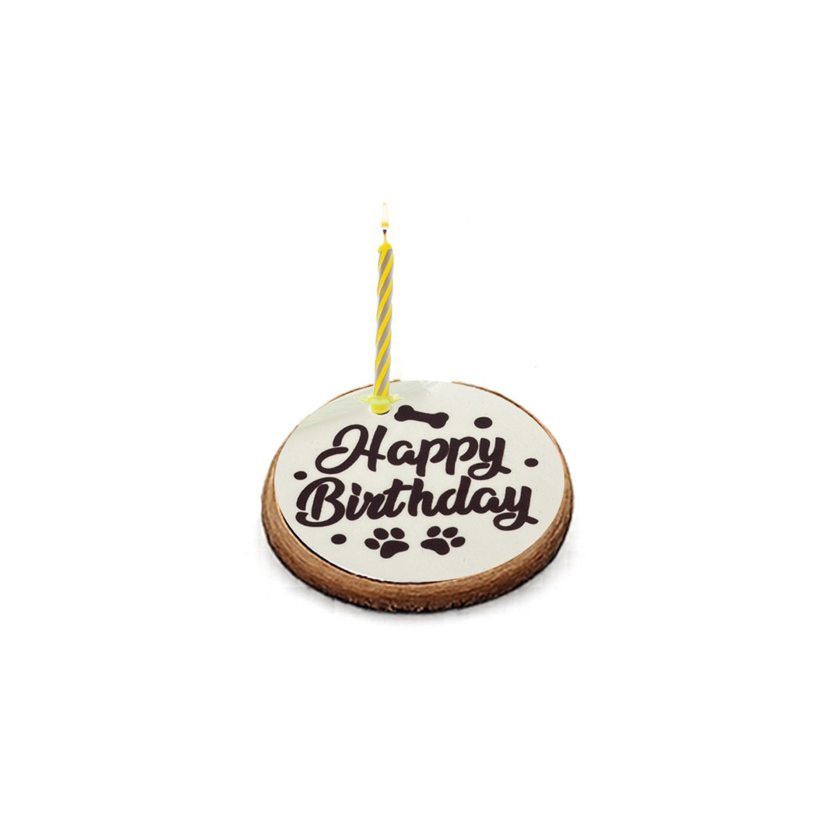GATEAU D'ANNIVERSAIRE AVEC BOUGIE CHIEN 110G