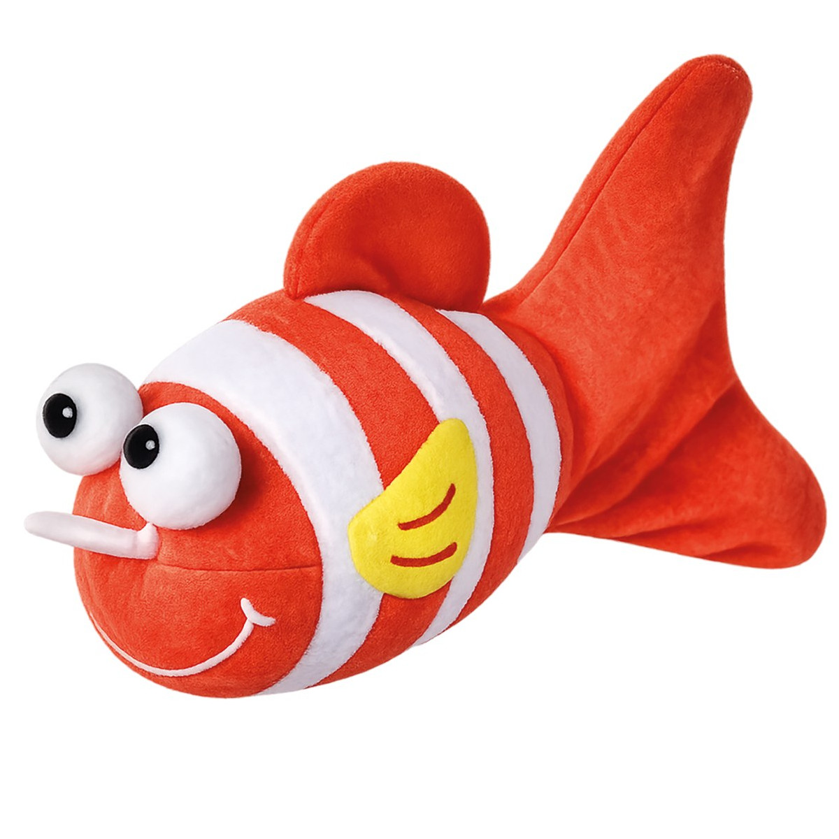 JOUET CHAT PELUCHE VIBRANTE POISSON CLOWN 12CM