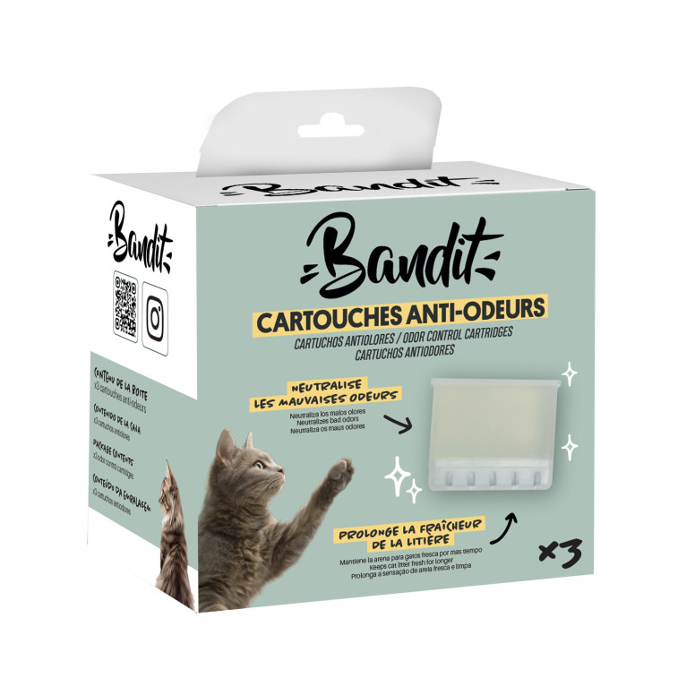 Éliminateur d'odeurs pour litière automatique Bandit x3