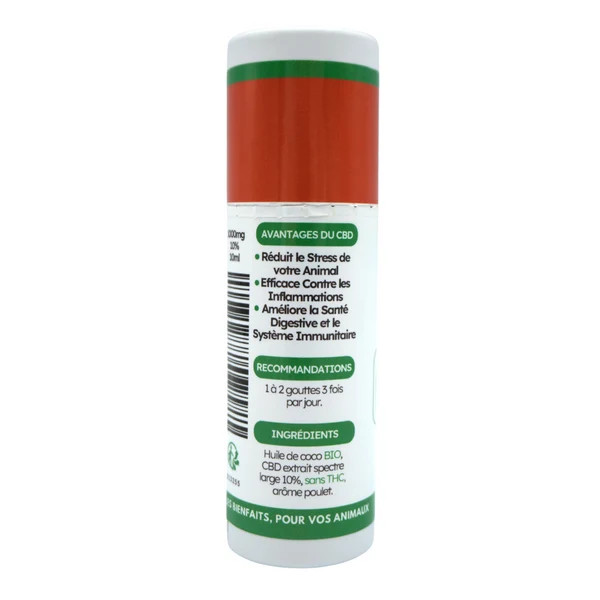 ANICOOL Huile Chanvre Chien - 10ml Poulet | Soulagement Douleurs
