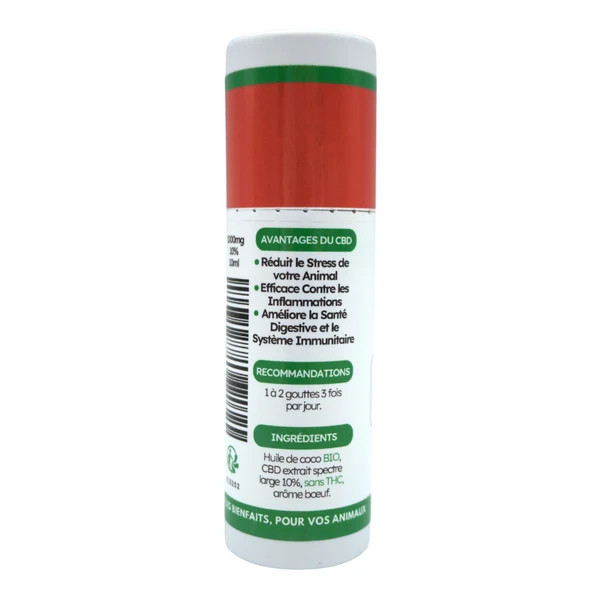 ANICOOL Huile Chanvre Bœuf 10ml - Bien-être Grand Chien | Sans THC