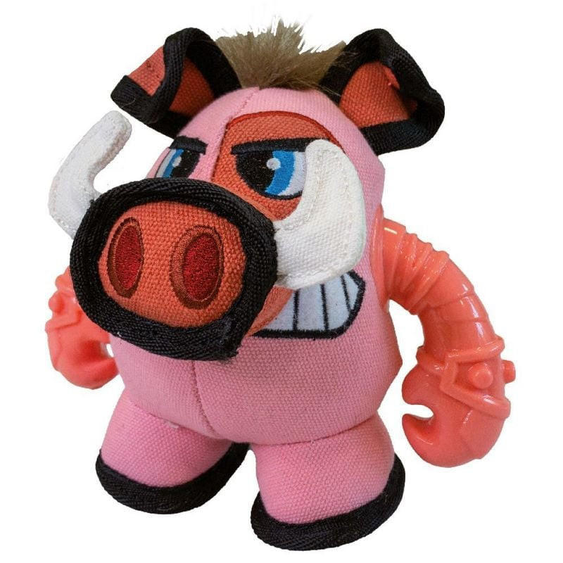 Packshot du jouet peluche pour chien résistant Croci Warriors Pigo 18 cm sur fond neutre