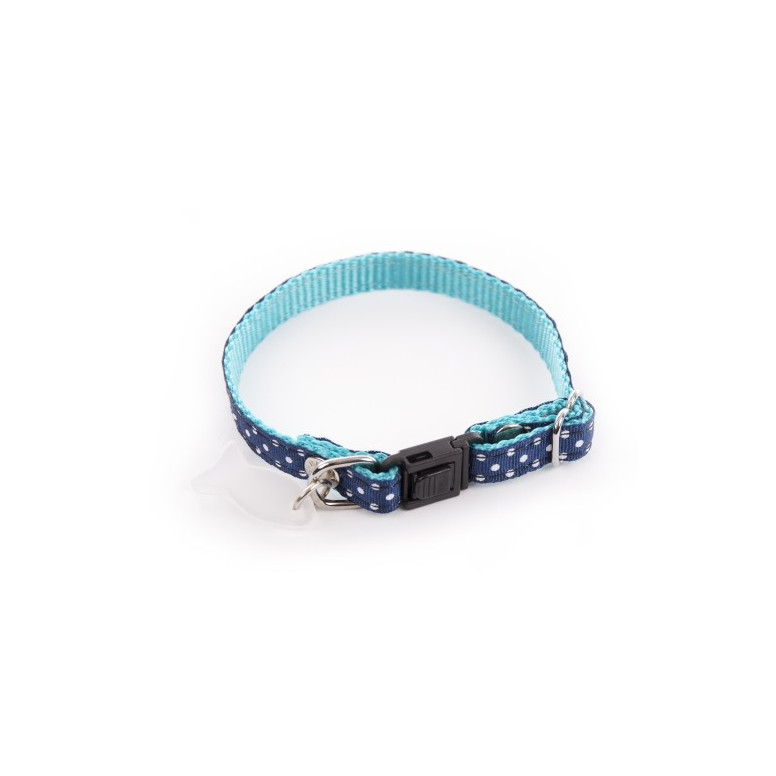 Coll chat pois 17/27 bleu