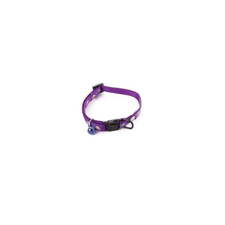 Coll chat tete de mort refl mauve