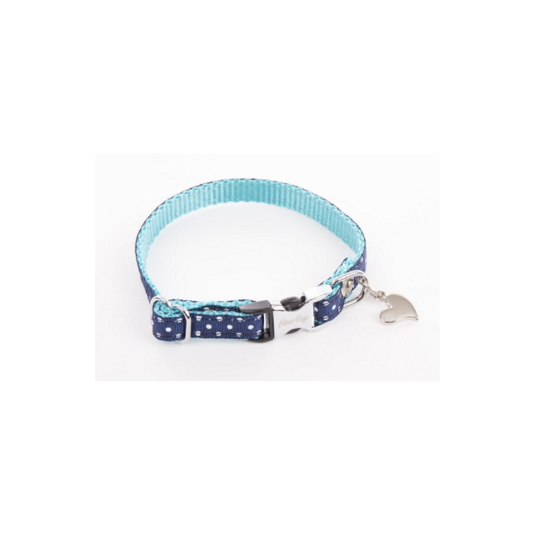 Coll pois xs 10-17/27 bleu