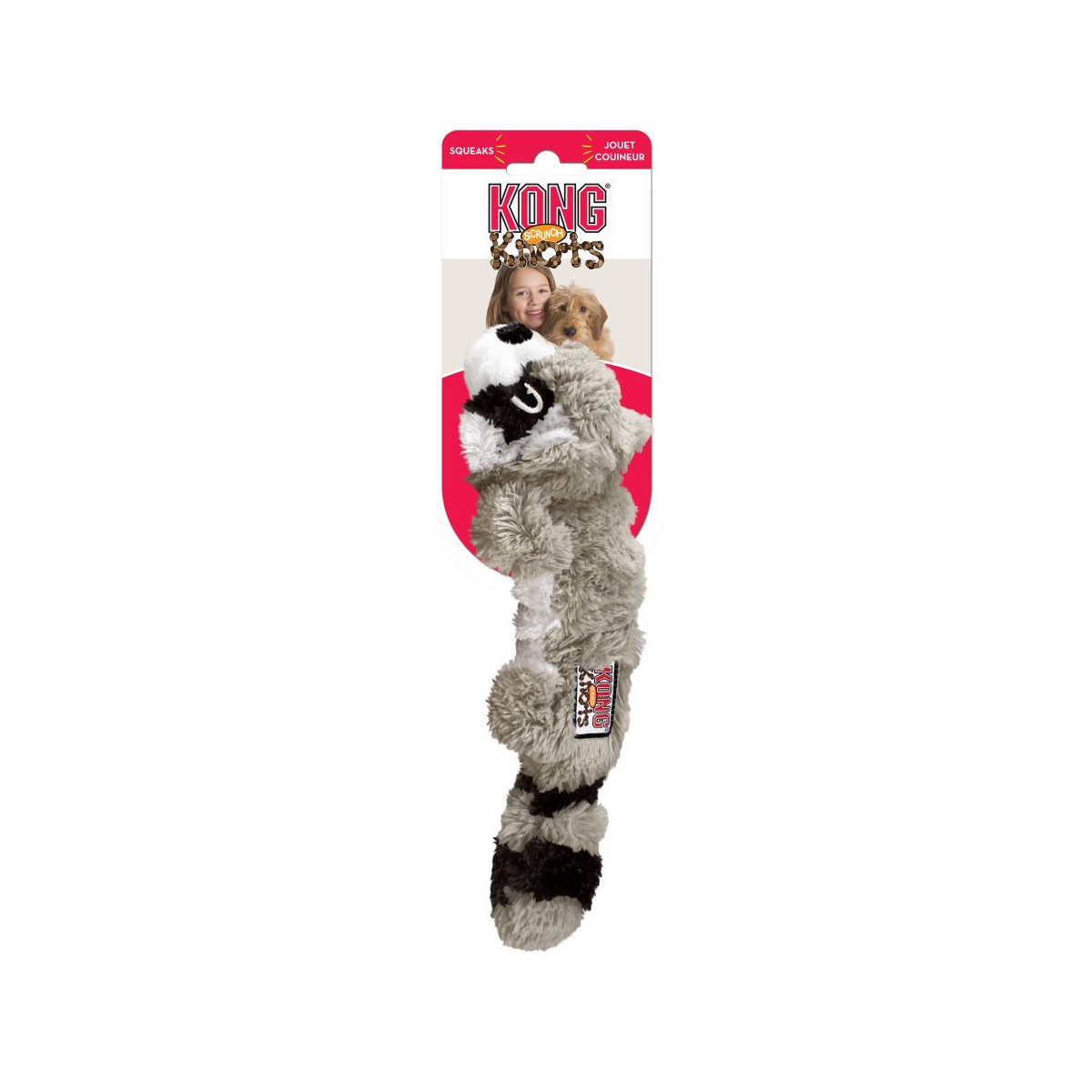 KONG scrunch knots racoon ml