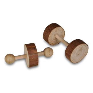 Jouet rongeur bois halteres 9cm