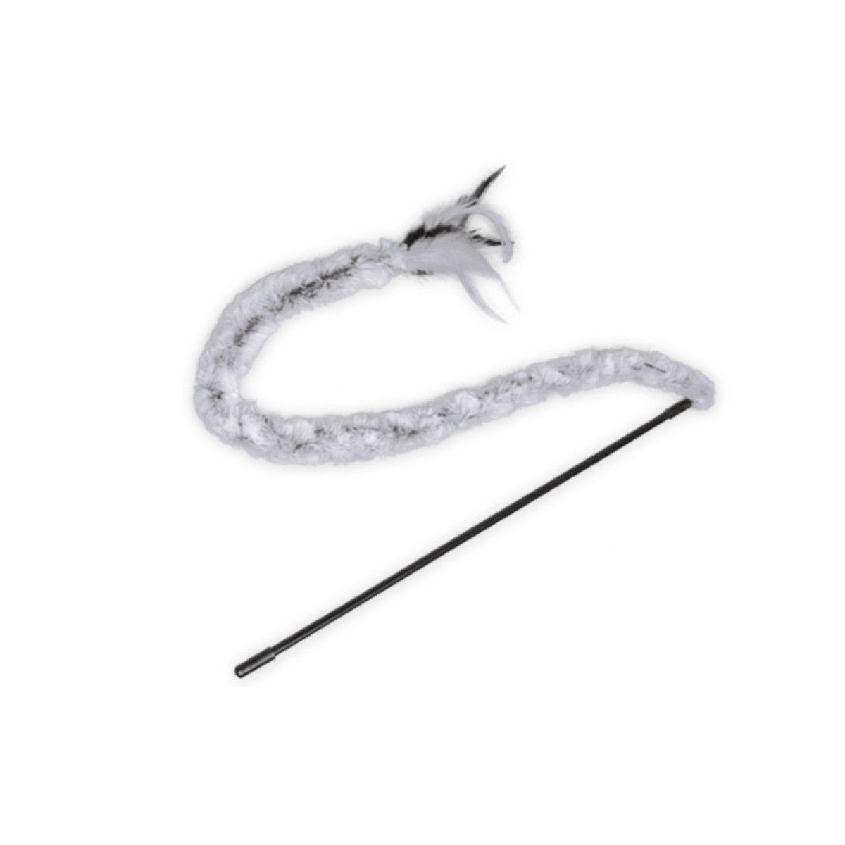 Jouet chat canne a peche astra gris 45 cm