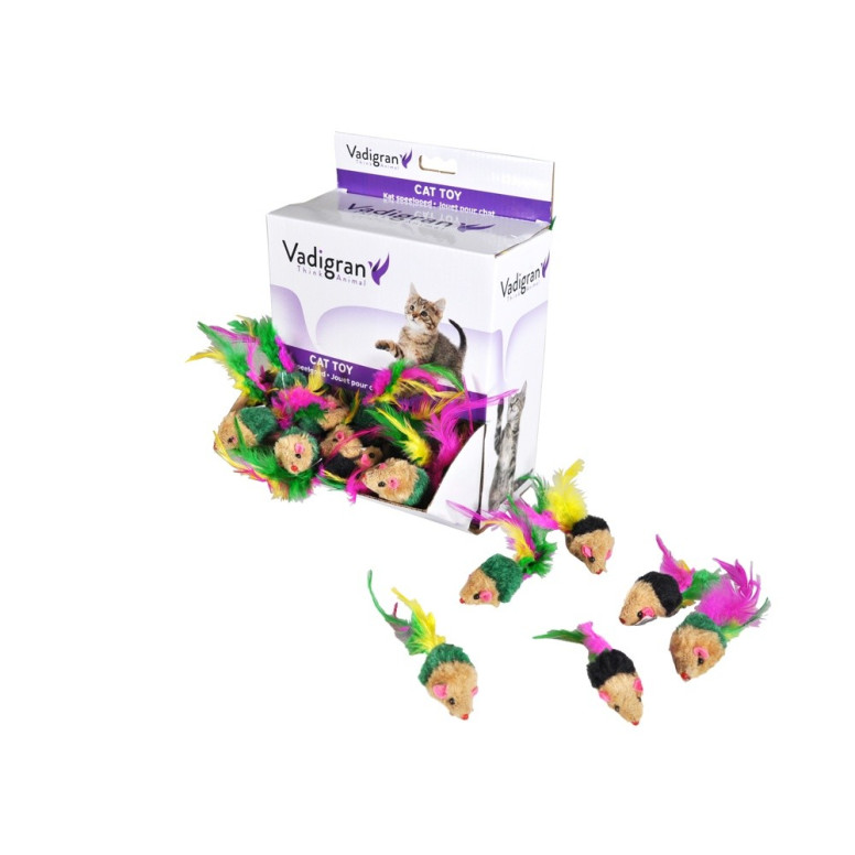 Jouet chat souris multicolore ass. 5cm