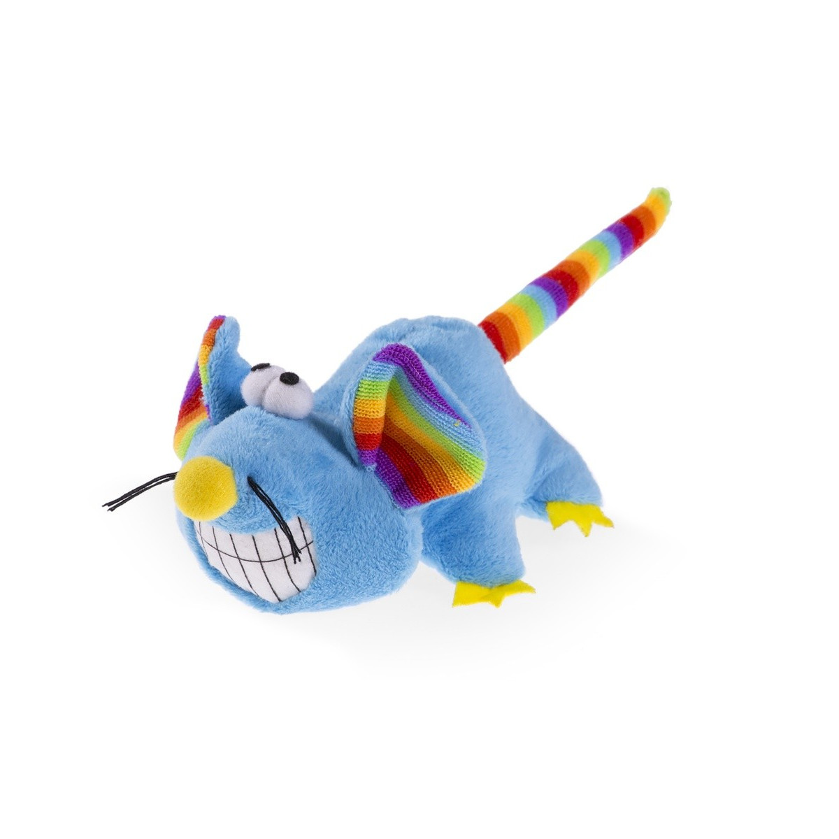 Jouet chat peluche souris bleu 14cm