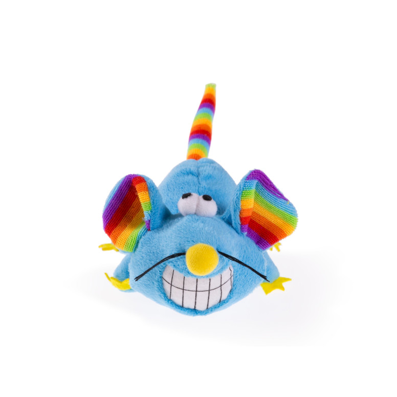 Jouet chat peluche souris bleu 14cm
