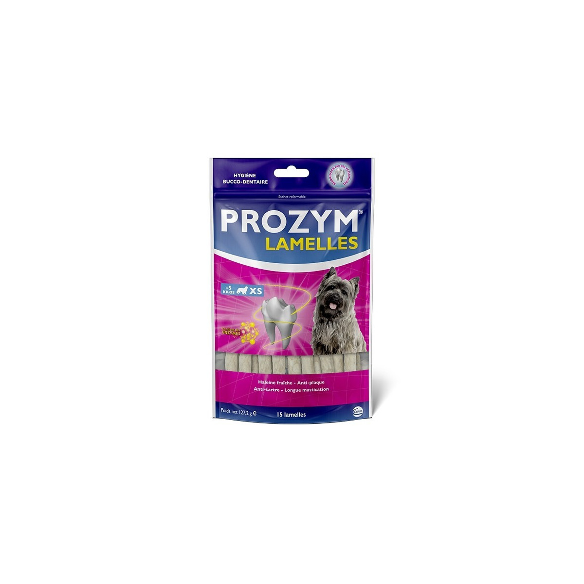 Prozym Friandises Anti-Tartre Lamelles XS - 15 Unités pour Chiens