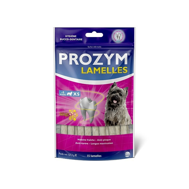 Prozym Friandises Anti-Tartre Lamelles XS - 15 Unités pour Chiens
