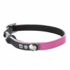 Collier chat reflechissant porte-adresse rose