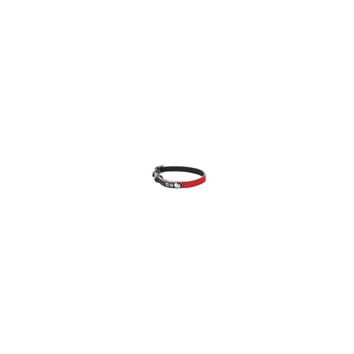 Collier chat reflechissant porte-adresse rouge