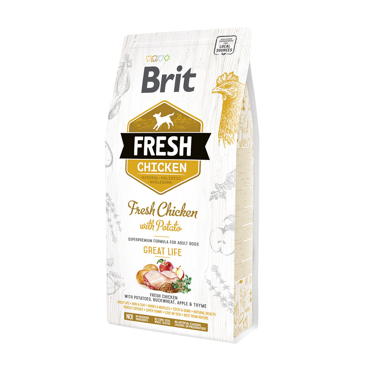 Croquette chien brit fresh adult poulet 2,5kg