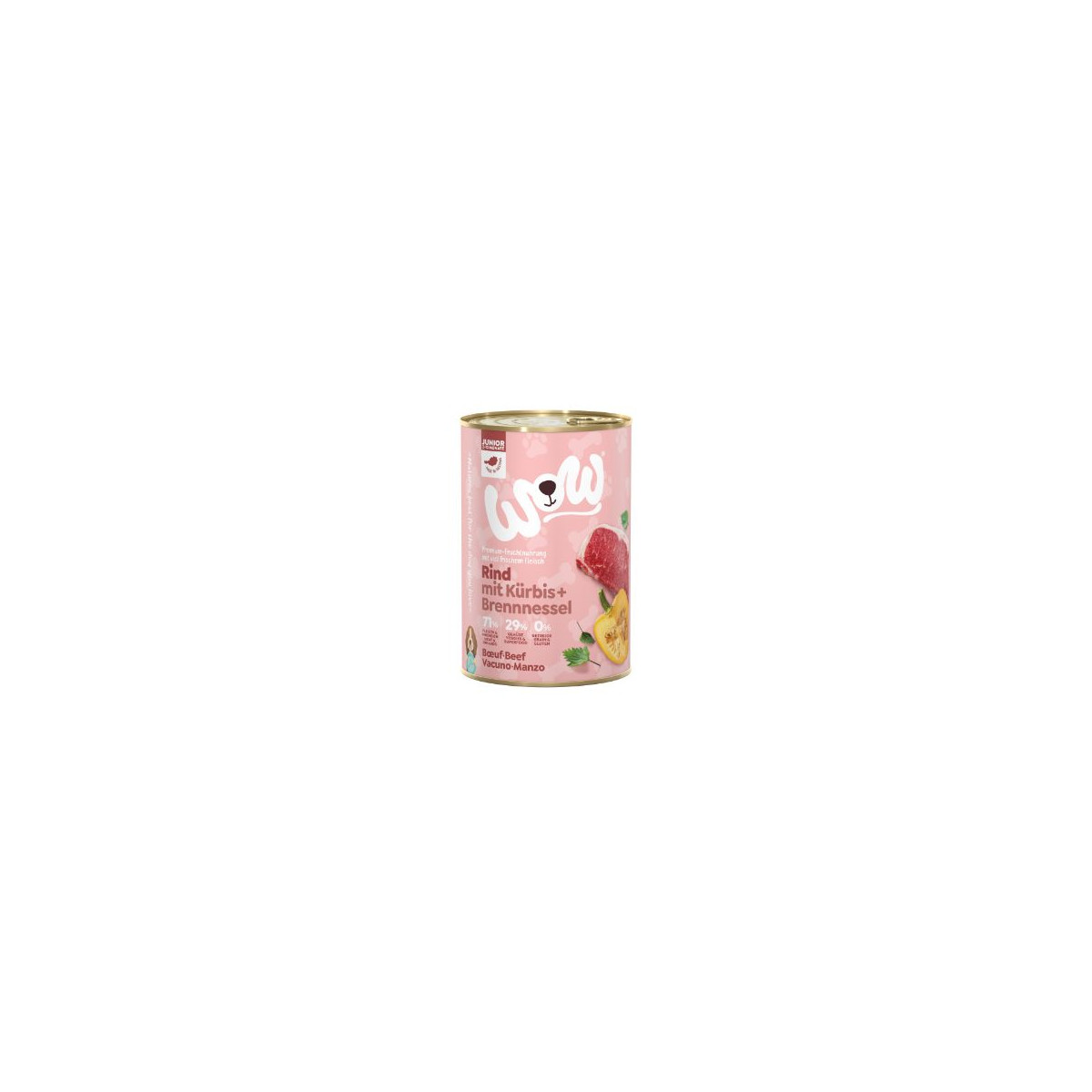 Patee pour chiot wow junior bouf 400g