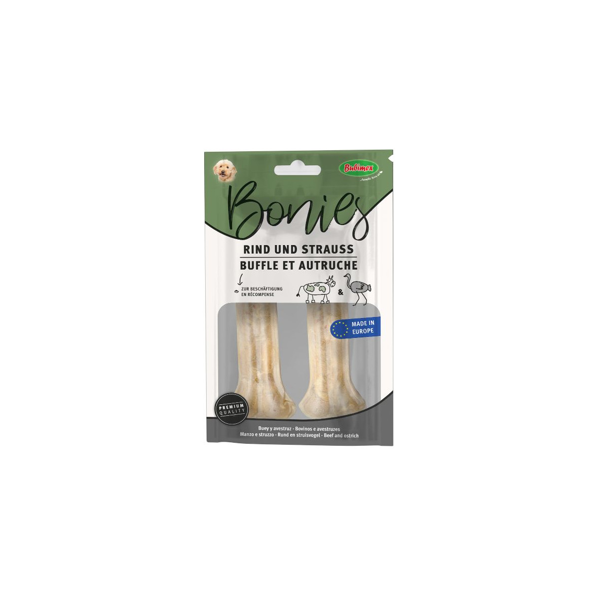 Os a macher fourres a l'autruche 12cm x 2