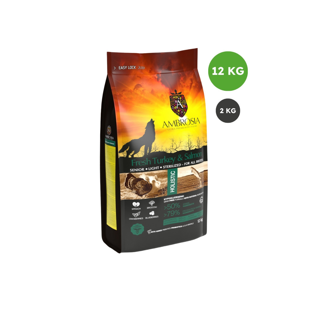 Croquette chien ambrosia senior sterilise 12kg
