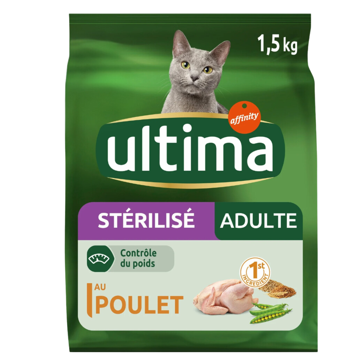 Croquettes ultima chat sterilise poulet 1,5kg