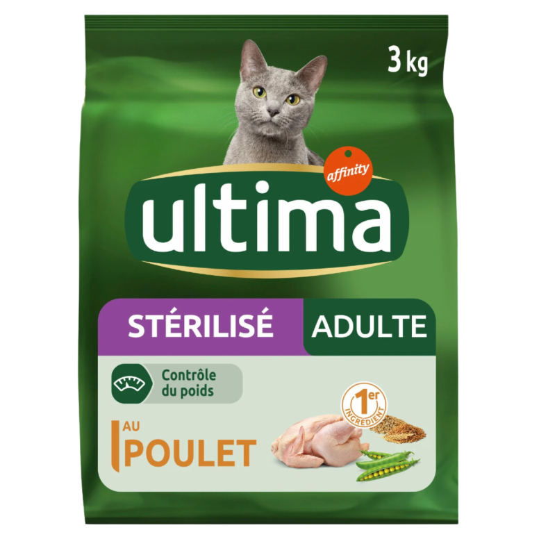 Croquettes ultima chat sterilise poulet 3kg