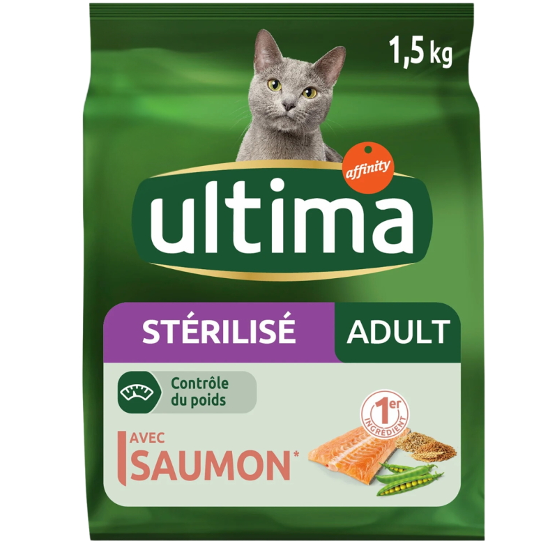 Croquettes ultima chat sterilise saumon 1,5kg